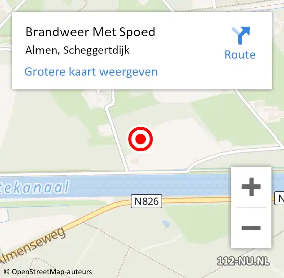 Locatie op kaart van de 112 melding: Brandweer Met Spoed Naar Almen, Scheggertdijk op 6 december 2021 09:47