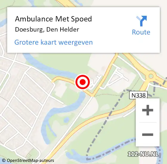 Locatie op kaart van de 112 melding: Ambulance Met Spoed Naar Doesburg, Den Helder op 6 december 2021 10:28