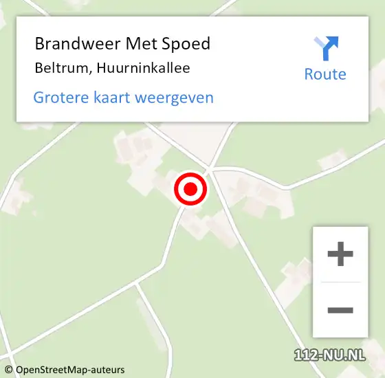 Locatie op kaart van de 112 melding: Brandweer Met Spoed Naar Beltrum, Huurninkallee op 6 december 2021 10:34