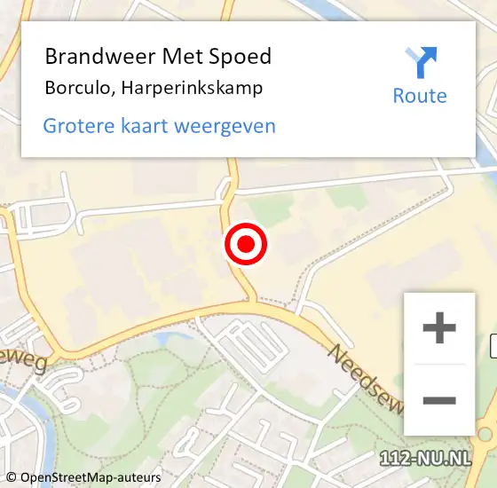 Locatie op kaart van de 112 melding: Brandweer Met Spoed Naar Borculo, Harperinkskamp op 6 december 2021 10:35