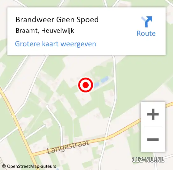 Locatie op kaart van de 112 melding: Brandweer Geen Spoed Naar Braamt, Heuvelwijk op 6 december 2021 10:36