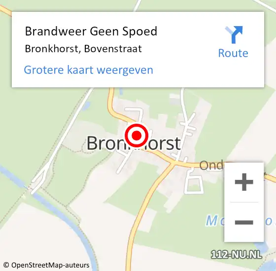 Locatie op kaart van de 112 melding: Brandweer Geen Spoed Naar Bronkhorst, Bovenstraat op 6 december 2021 10:40