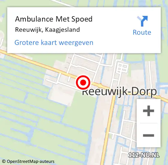 Locatie op kaart van de 112 melding: Ambulance Met Spoed Naar Reeuwijk, Kaagjesland op 6 december 2021 10:47