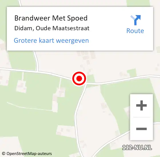Locatie op kaart van de 112 melding: Brandweer Met Spoed Naar Didam, Oude Maatsestraat op 6 december 2021 10:52