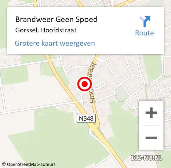 Locatie op kaart van de 112 melding: Brandweer Geen Spoed Naar Gorssel, Hoofdstraat op 6 december 2021 11:03