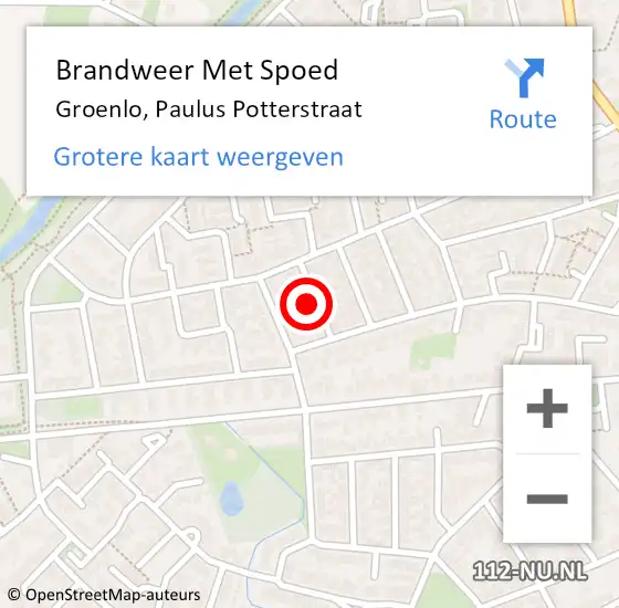 Locatie op kaart van de 112 melding: Brandweer Met Spoed Naar Groenlo, Paulus Potterstraat op 6 december 2021 11:04