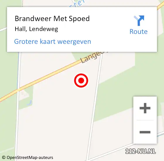 Locatie op kaart van de 112 melding: Brandweer Met Spoed Naar Hall, Lendeweg op 6 december 2021 11:07