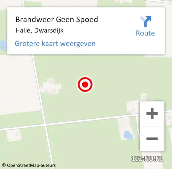 Locatie op kaart van de 112 melding: Brandweer Geen Spoed Naar Halle, Dwarsdijk op 6 december 2021 11:08