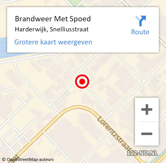 Locatie op kaart van de 112 melding: Brandweer Met Spoed Naar Harderwijk, Snelliusstraat op 6 december 2021 11:11