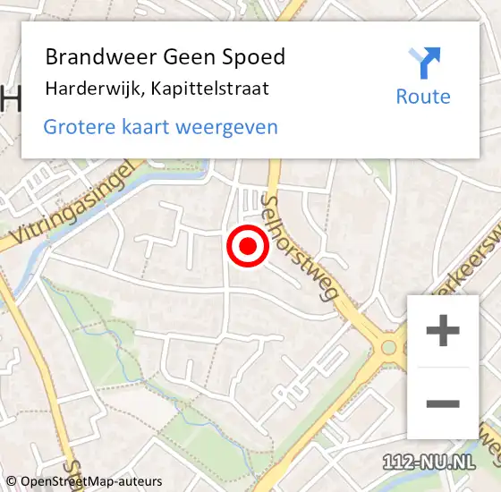 Locatie op kaart van de 112 melding: Brandweer Geen Spoed Naar Harderwijk, Kapittelstraat op 6 december 2021 11:18