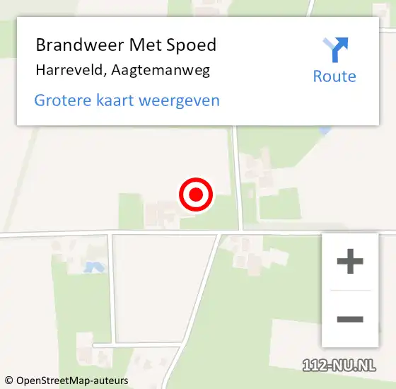 Locatie op kaart van de 112 melding: Brandweer Met Spoed Naar Harreveld, Aagtemanweg op 6 december 2021 11:21