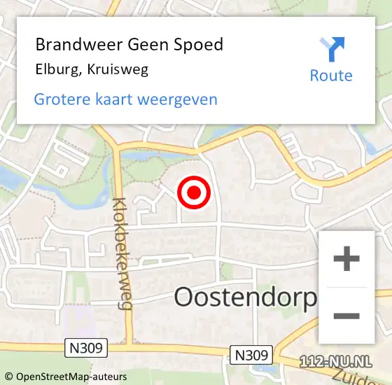 Locatie op kaart van de 112 melding: Brandweer Geen Spoed Naar Elburg, Kruisweg op 6 december 2021 11:21