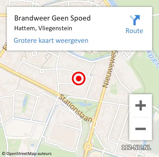 Locatie op kaart van de 112 melding: Brandweer Geen Spoed Naar Hattem, Vliegenstein op 6 december 2021 11:21