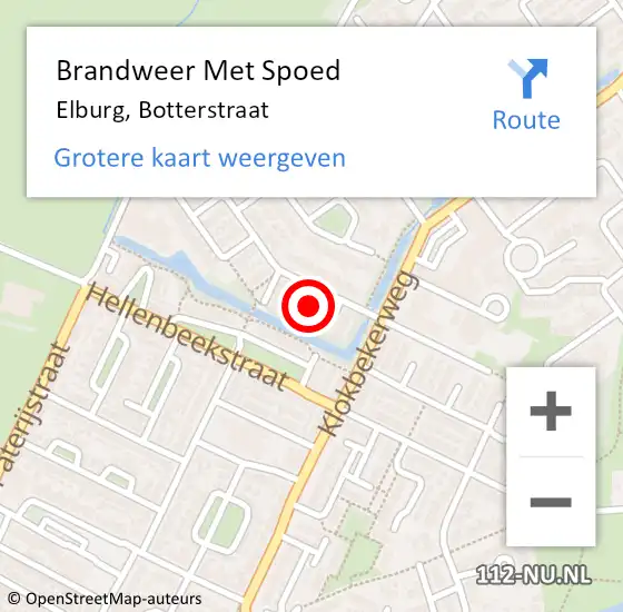 Locatie op kaart van de 112 melding: Brandweer Met Spoed Naar Elburg, Botterstraat op 6 december 2021 11:22