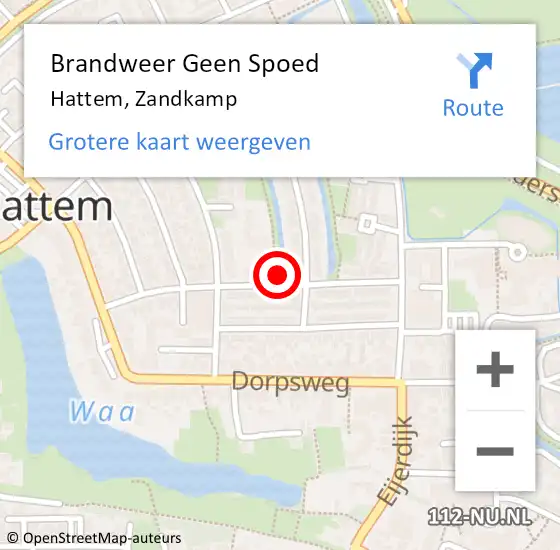 Locatie op kaart van de 112 melding: Brandweer Geen Spoed Naar Hattem, Zandkamp op 6 december 2021 11:24