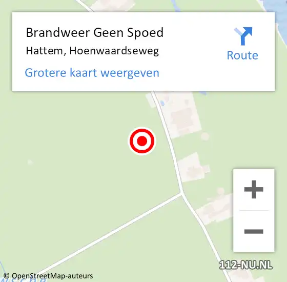 Locatie op kaart van de 112 melding: Brandweer Geen Spoed Naar Hattem, Hoenwaardseweg op 6 december 2021 11:27