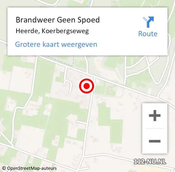 Locatie op kaart van de 112 melding: Brandweer Geen Spoed Naar Heerde, Koerbergseweg op 6 december 2021 11:54