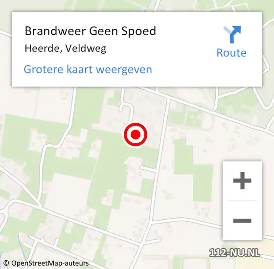 Locatie op kaart van de 112 melding: Brandweer Geen Spoed Naar Heerde, Veldweg op 6 december 2021 11:58