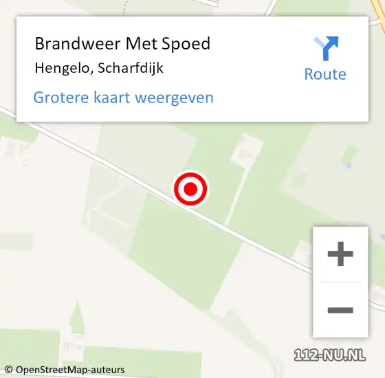 Locatie op kaart van de 112 melding: Brandweer Met Spoed Naar Hengelo, Scharfdijk op 6 december 2021 12:06