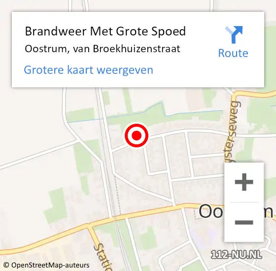 Locatie op kaart van de 112 melding: Brandweer Met Grote Spoed Naar Oostrum, van Broekhuizenstraat op 6 december 2021 12:07