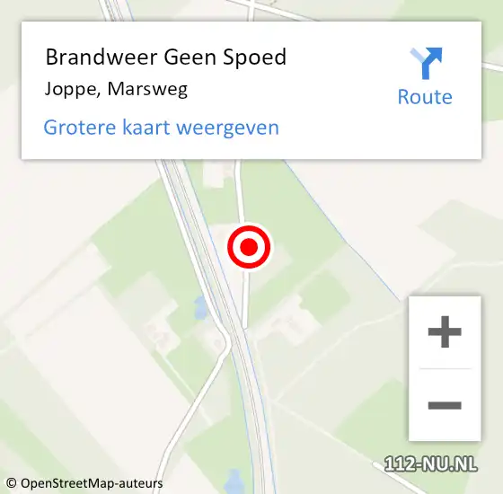 Locatie op kaart van de 112 melding: Brandweer Geen Spoed Naar Joppe, Marsweg op 6 december 2021 12:21