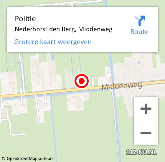 Locatie op kaart van de 112 melding: Politie Nederhorst den Berg, Middenweg op 6 december 2021 12:25