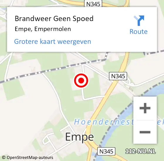 Locatie op kaart van de 112 melding: Brandweer Geen Spoed Naar Empe, Empermolen op 6 december 2021 12:26