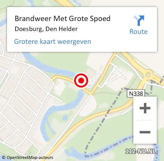 Locatie op kaart van de 112 melding: Brandweer Met Grote Spoed Naar Doesburg, Den Helder op 6 december 2021 12:44