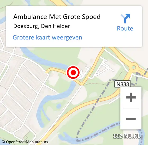 Locatie op kaart van de 112 melding: Ambulance Met Grote Spoed Naar Doesburg, Den Helder op 6 december 2021 12:44