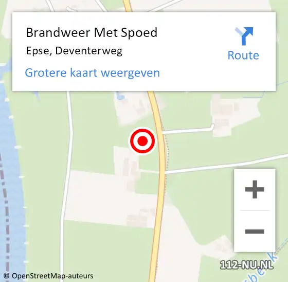 Locatie op kaart van de 112 melding: Brandweer Met Spoed Naar Epse, Deventerweg op 6 december 2021 12:45