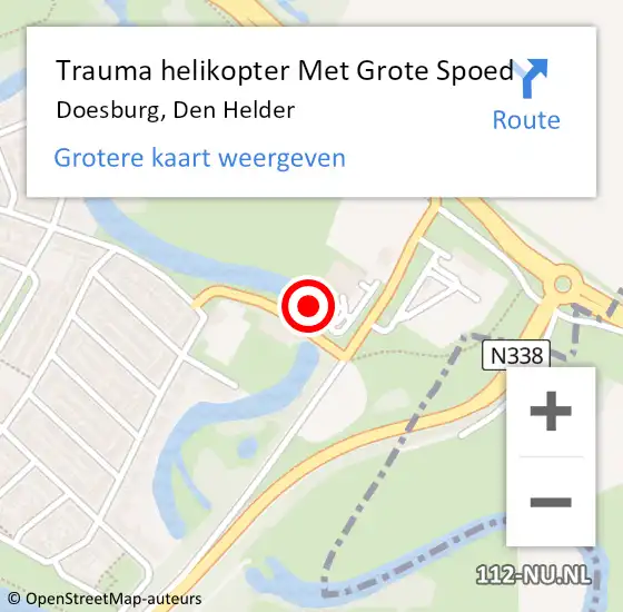 Locatie op kaart van de 112 melding: Trauma helikopter Met Grote Spoed Naar Doesburg, Den Helder op 6 december 2021 12:45