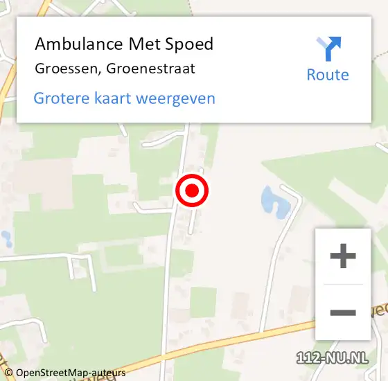 Locatie op kaart van de 112 melding: Ambulance Met Spoed Naar Groessen, Groenestraat op 6 december 2021 12:48