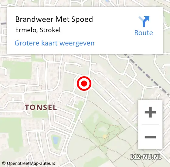 Locatie op kaart van de 112 melding: Brandweer Met Spoed Naar Ermelo, Strokel op 6 december 2021 12:53