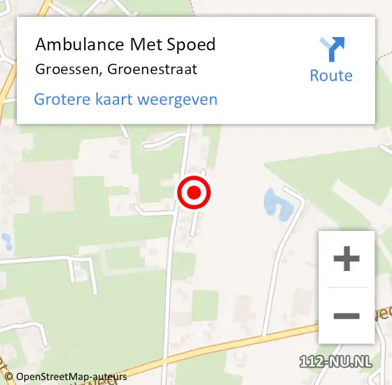 Locatie op kaart van de 112 melding: Ambulance Met Spoed Naar Groessen, Groenestraat op 6 december 2021 12:53