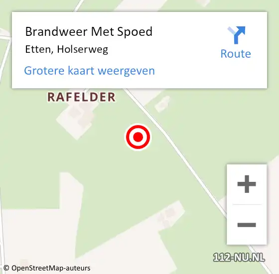 Locatie op kaart van de 112 melding: Brandweer Met Spoed Naar Etten, Holserweg op 6 december 2021 12:56