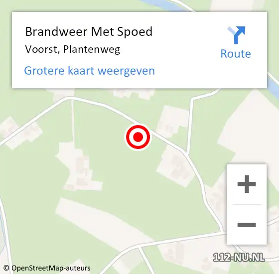 Locatie op kaart van de 112 melding: Brandweer Met Spoed Naar Voorst, Plantenweg op 6 december 2021 13:21