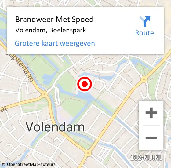 Locatie op kaart van de 112 melding: Brandweer Met Spoed Naar Volendam, Boelenspark op 6 december 2021 13:24