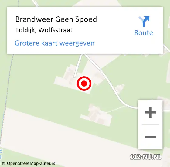 Locatie op kaart van de 112 melding: Brandweer Geen Spoed Naar Toldijk, Wolfsstraat op 6 december 2021 13:28