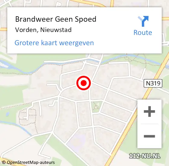 Locatie op kaart van de 112 melding: Brandweer Geen Spoed Naar Vorden, Nieuwstad op 6 december 2021 13:29