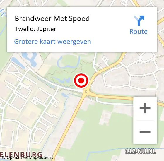 Locatie op kaart van de 112 melding: Brandweer Met Spoed Naar Twello, Jupiter op 6 december 2021 13:32