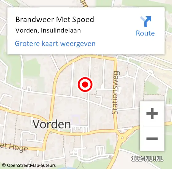 Locatie op kaart van de 112 melding: Brandweer Met Spoed Naar Vorden, Insulindelaan op 6 december 2021 13:33