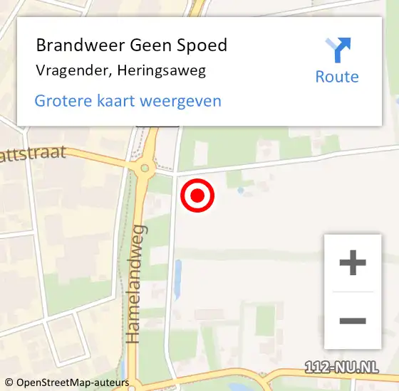 Locatie op kaart van de 112 melding: Brandweer Geen Spoed Naar Vragender, Heringsaweg op 6 december 2021 13:35