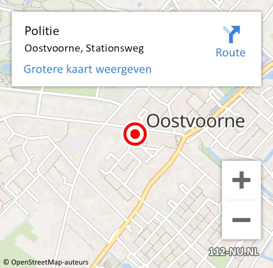 Locatie op kaart van de 112 melding: Politie Oostvoorne, Stationsweg op 6 december 2021 13:38