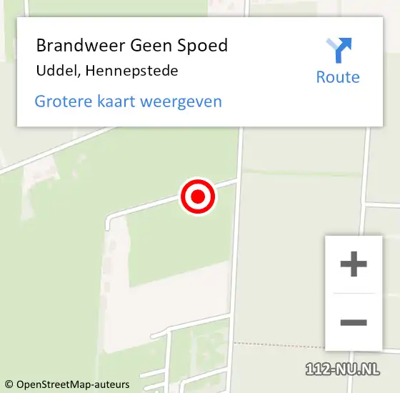 Locatie op kaart van de 112 melding: Brandweer Geen Spoed Naar Uddel, Hennepstede op 6 december 2021 13:45