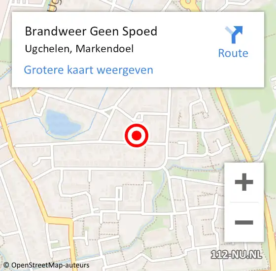 Locatie op kaart van de 112 melding: Brandweer Geen Spoed Naar Ugchelen, Markendoel op 6 december 2021 13:47