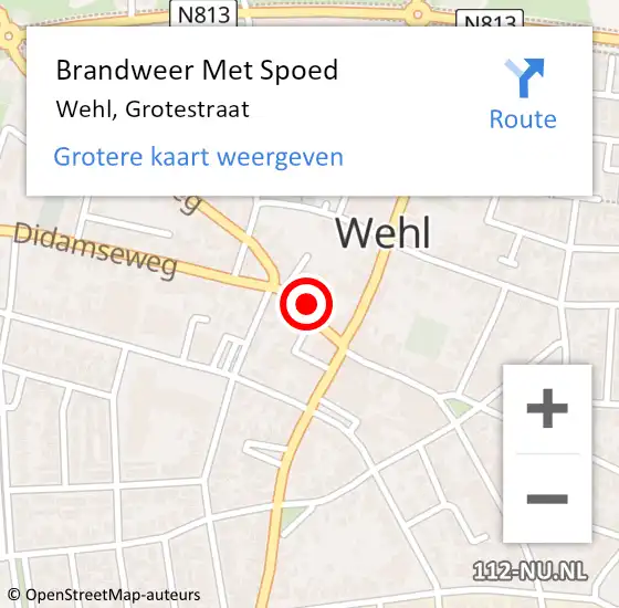 Locatie op kaart van de 112 melding: Brandweer Met Spoed Naar Wehl, Grotestraat op 6 december 2021 13:52