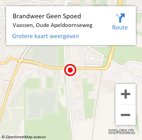 Locatie op kaart van de 112 melding: Brandweer Geen Spoed Naar Vaassen, Oude Apeldoornseweg op 6 december 2021 13:53