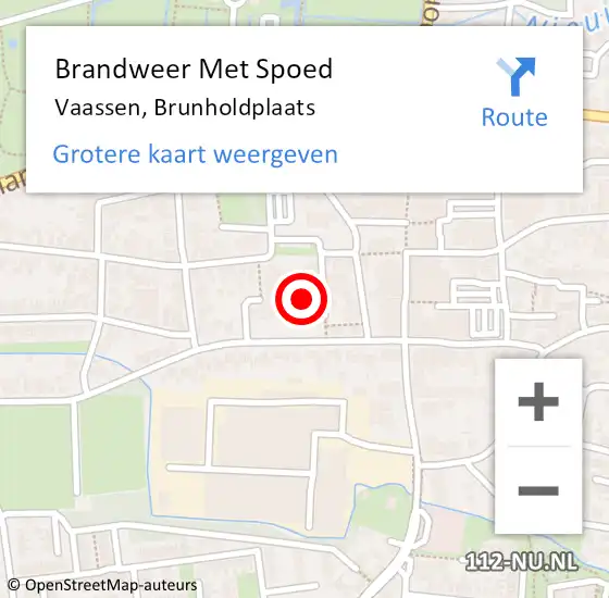 Locatie op kaart van de 112 melding: Brandweer Met Spoed Naar Vaassen, Brunholdplaats op 6 december 2021 13:54