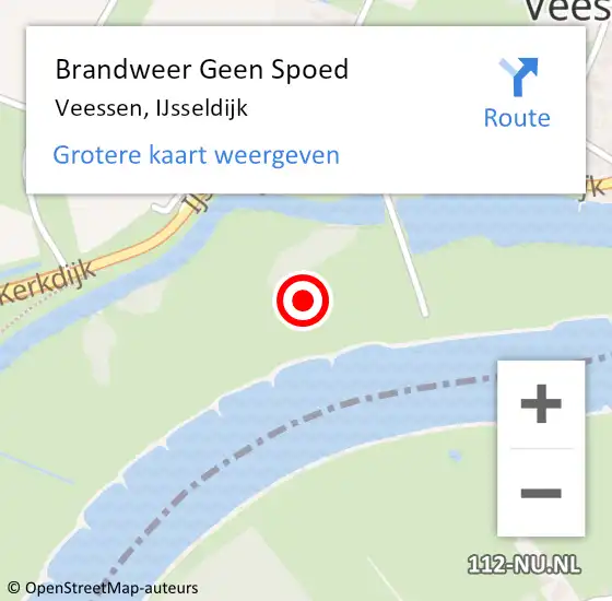Locatie op kaart van de 112 melding: Brandweer Geen Spoed Naar Veessen, IJsseldijk op 6 december 2021 14:00