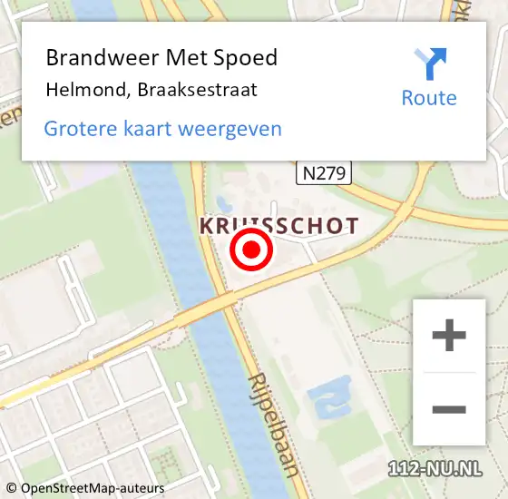 Locatie op kaart van de 112 melding: Brandweer Met Spoed Naar Helmond, Braaksestraat op 6 december 2021 14:21